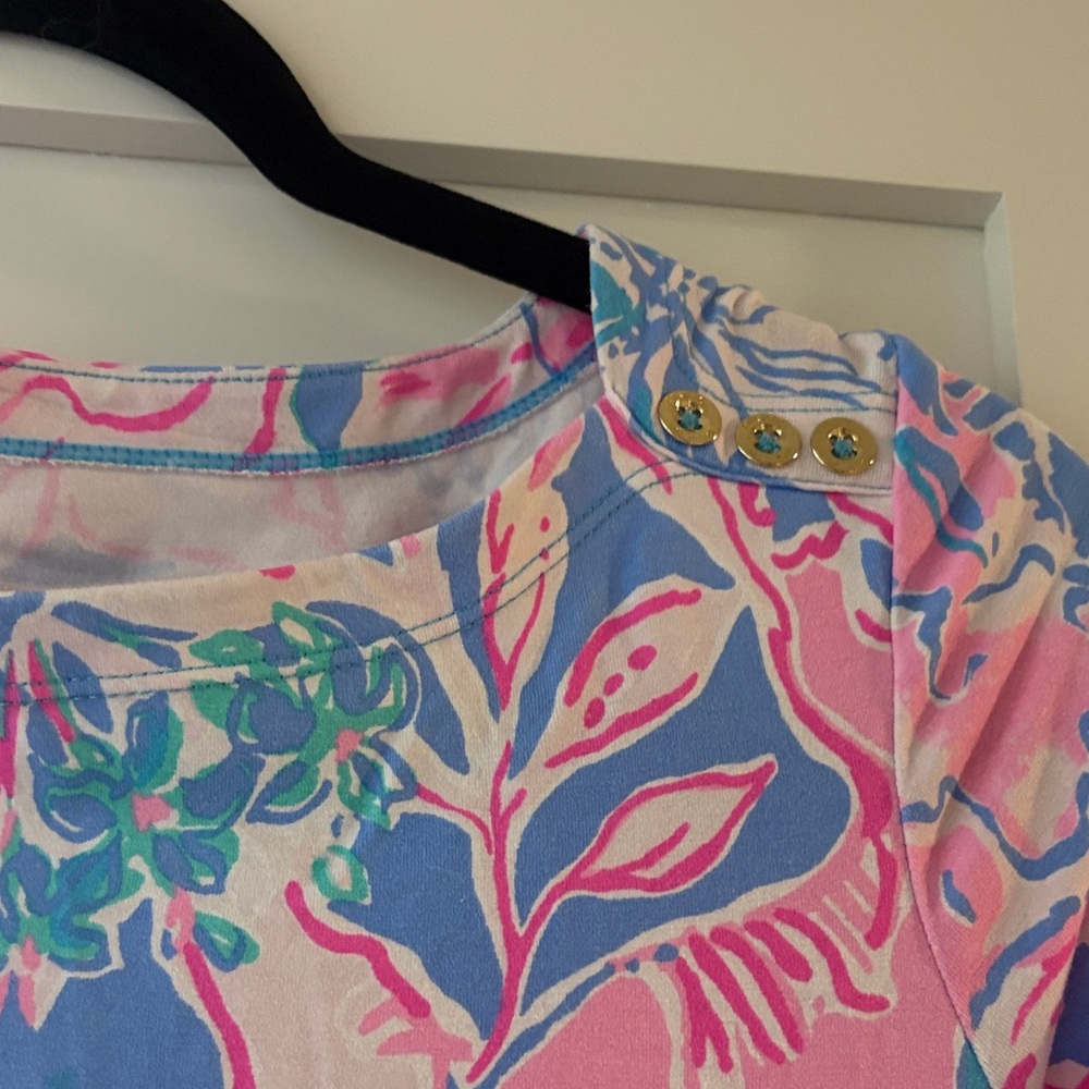 Lilly Pulitzer Long Sleeve Floral Dress - Pink, Blue, Green - Picture 4 of 5